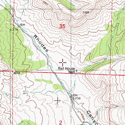 Topographic Map of Red House Well, NM