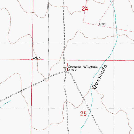 Topographic Map of Romero Wind Mill, NM