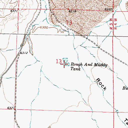 Topographic Map of Rough and Muddy Tank, NM
