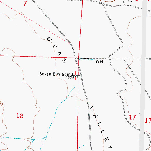 Topographic Map of Seven E Windmill, NM