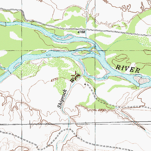 Topographic Map of Shiprock Wash, NM