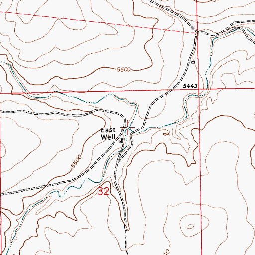 Topographic Map of South Trabajo Creek, NM