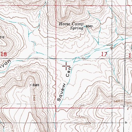Topographic Map of Squaw Tit Canyon, NM