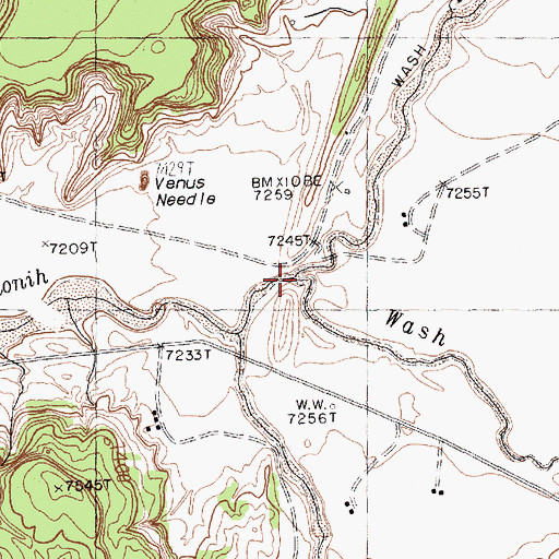 Topographic Map of Squirrel Springs Wash, NM
