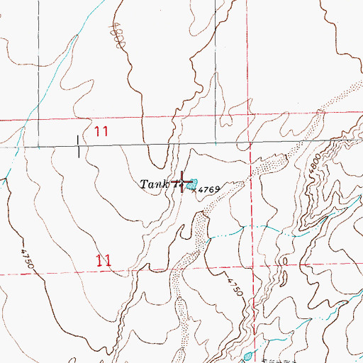 Topographic Map of Tank Thirteen, NM