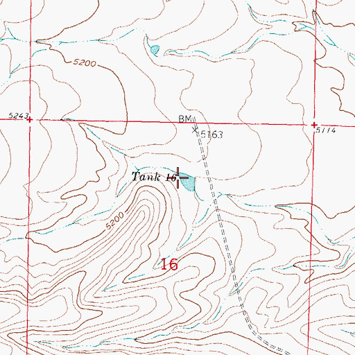 Topographic Map of Tank Sixteen, NM