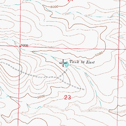 Topographic Map of Tank Sixteen East, NM