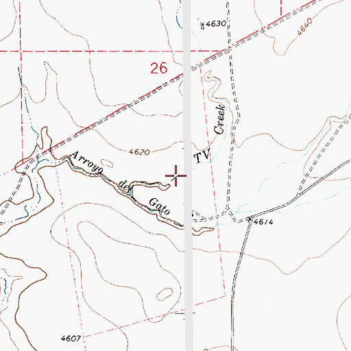Topographic Map of TV Creek, NM