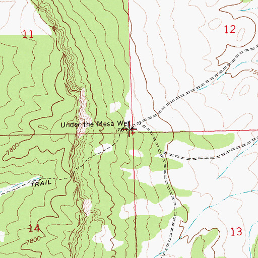 Topographic Map of Under the Mesa Well, NM