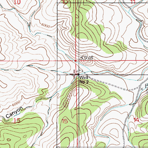 Topographic Map of Number 2 Well, NM