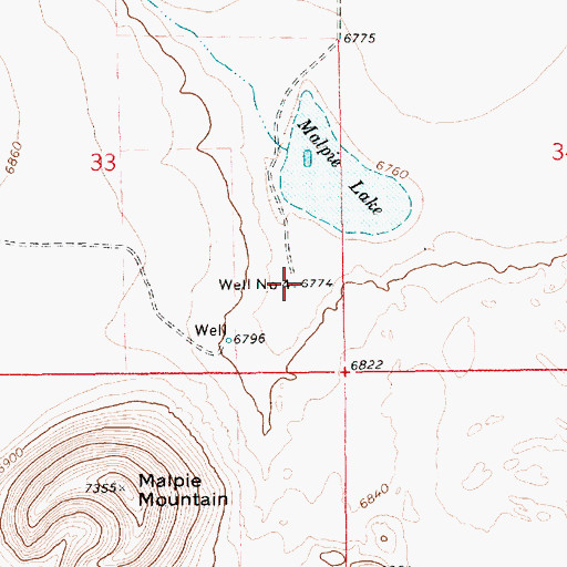 Topographic Map of Number Four Well, NM