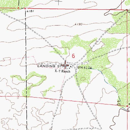 Topographic Map of X-Seven Ranch, NM
