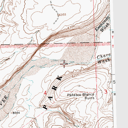 Topographic Map of Escavada Wash, NM