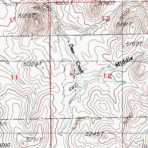Topographic Map of South Deer Creek, NM
