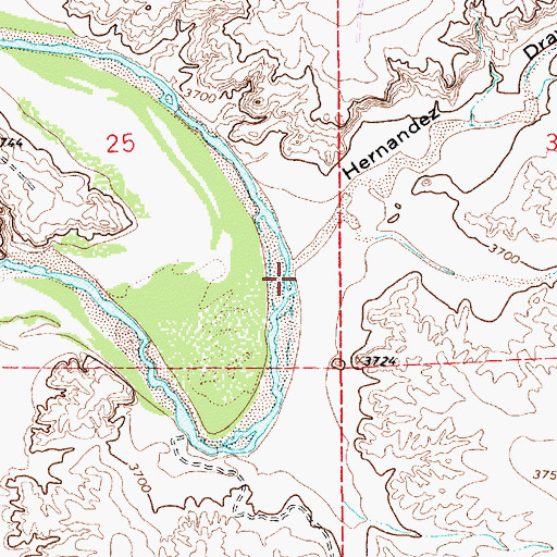 Topographic Map of Hernandez Draw, NM