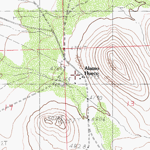 Topographic Map of Alamo Hueco, NM