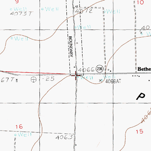 Topographic Map of Bethel, NM