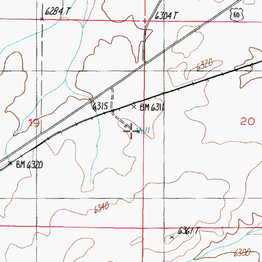 Topographic Map of Broncho, NM