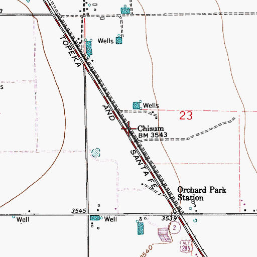 Topographic Map of Chisum, NM