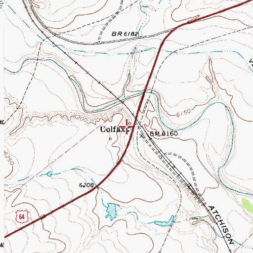 Topographic Map of Colfax, NM