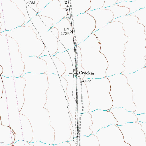 Topographic Map of Crocker, NM