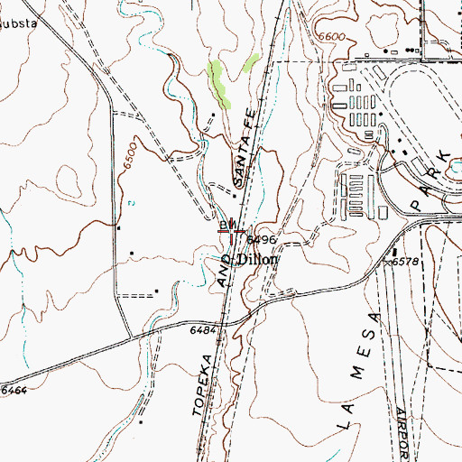 Topographic Map of Dillon, NM