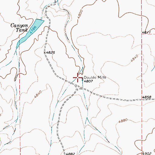 Topographic Map of Double Mills, NM