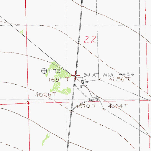 Topographic Map of High Lonesome Wells, NM