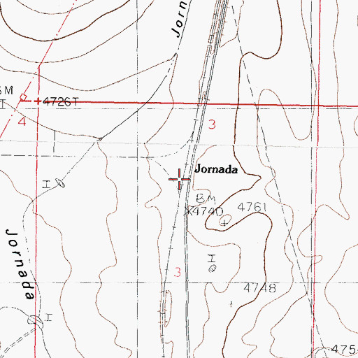 Topographic Map of Jornada, NM