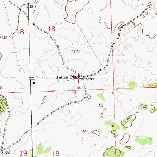 Topographic Map of Julian Place, NM