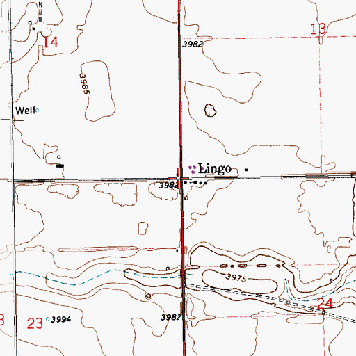 Topographic Map of Lingo, NM
