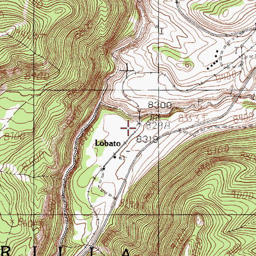 Topographic Map of Lobato, NM