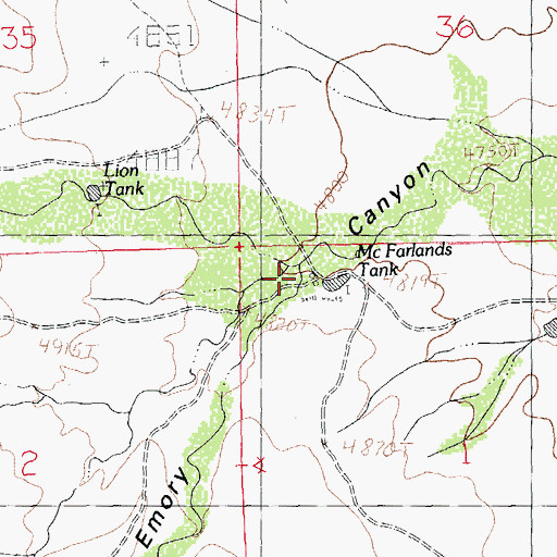 Topographic Map of McFarlands, NM