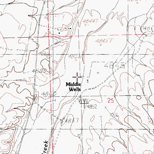 Topographic Map of Middle Wells, NM