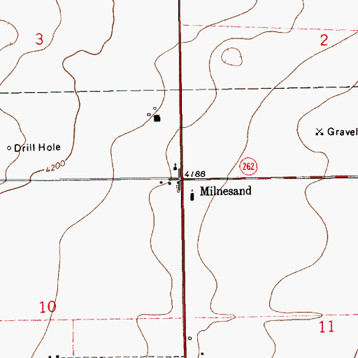 Topographic Map of Milnesand, NM