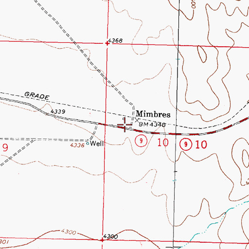 Topographic Map of Mimbres, NM