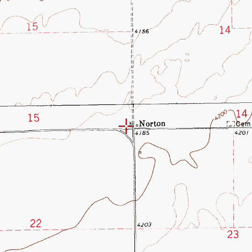 Topographic Map of Norton, NM