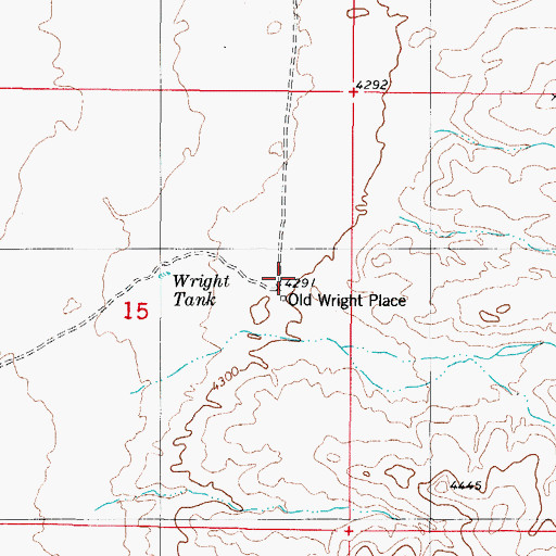 Topographic Map of Old Wright Place, NM