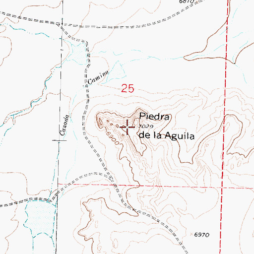 Topographic Map of Piedra de la Aguila, NM