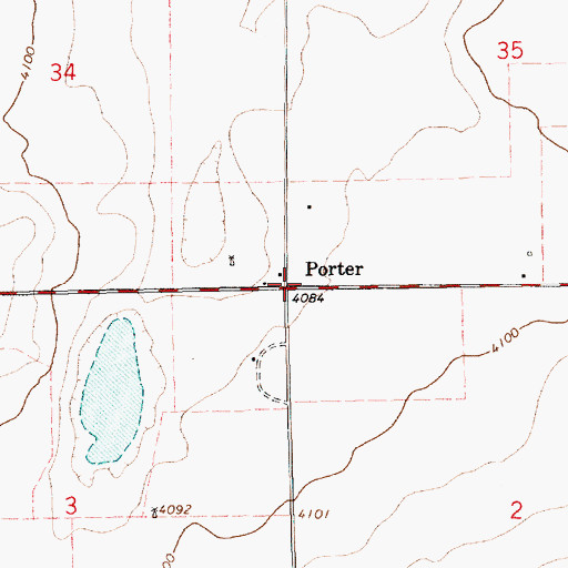 Topographic Map of Porter, NM