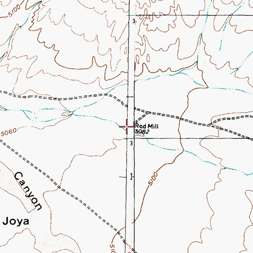 Topographic Map of Red Mill, NM