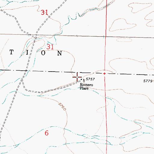 Topographic Map of Romero Place, NM