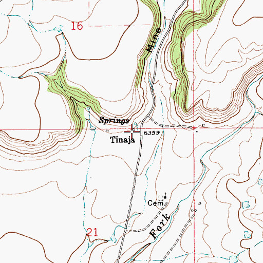 Topographic Map of Tinaja, NM