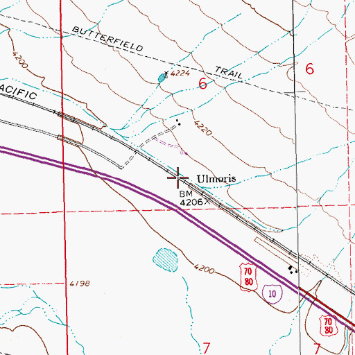 Topographic Map of Ulmoris, NM