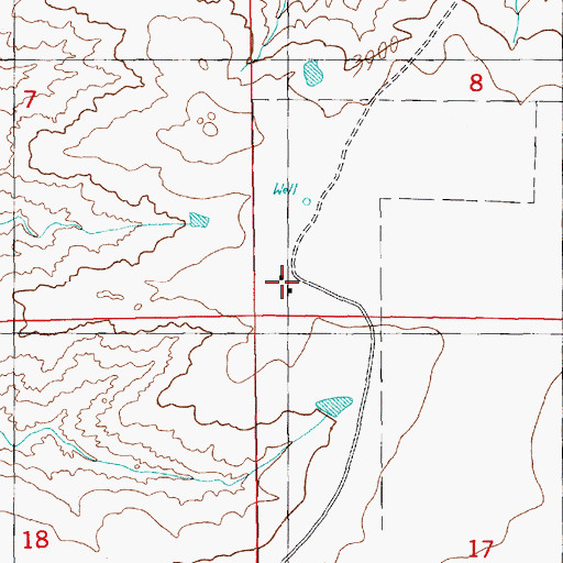 Topographic Map of Woods Place, NM