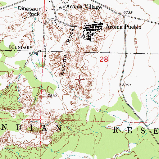 Topographic Map of Acoma Rock, NM