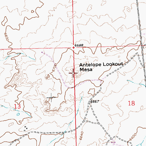Topographic Map of Antelope Lookout Mesa, NM