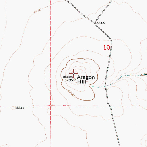 Topographic Map of Aragon Hill, NM