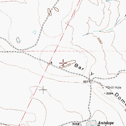 Topographic Map of Bar Y Dome, NM