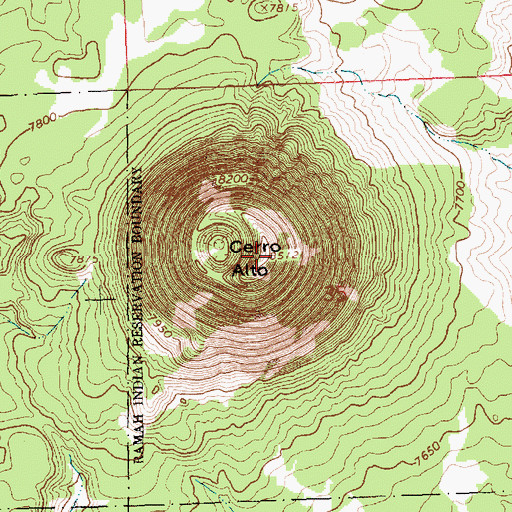Topographic Map of Cerro Alto, NM